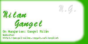 milan gangel business card